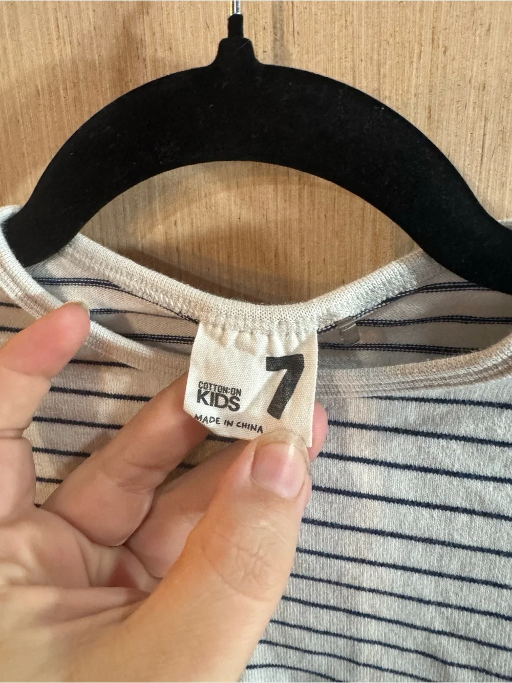 Women’s Cotton On Striped Long-Sleeve Kids Top - White & Black Size 7
